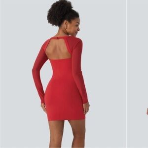 HALARÁ- NWT Softlyzero Airy Square Neck Backless Long Sleeve Mini Dress